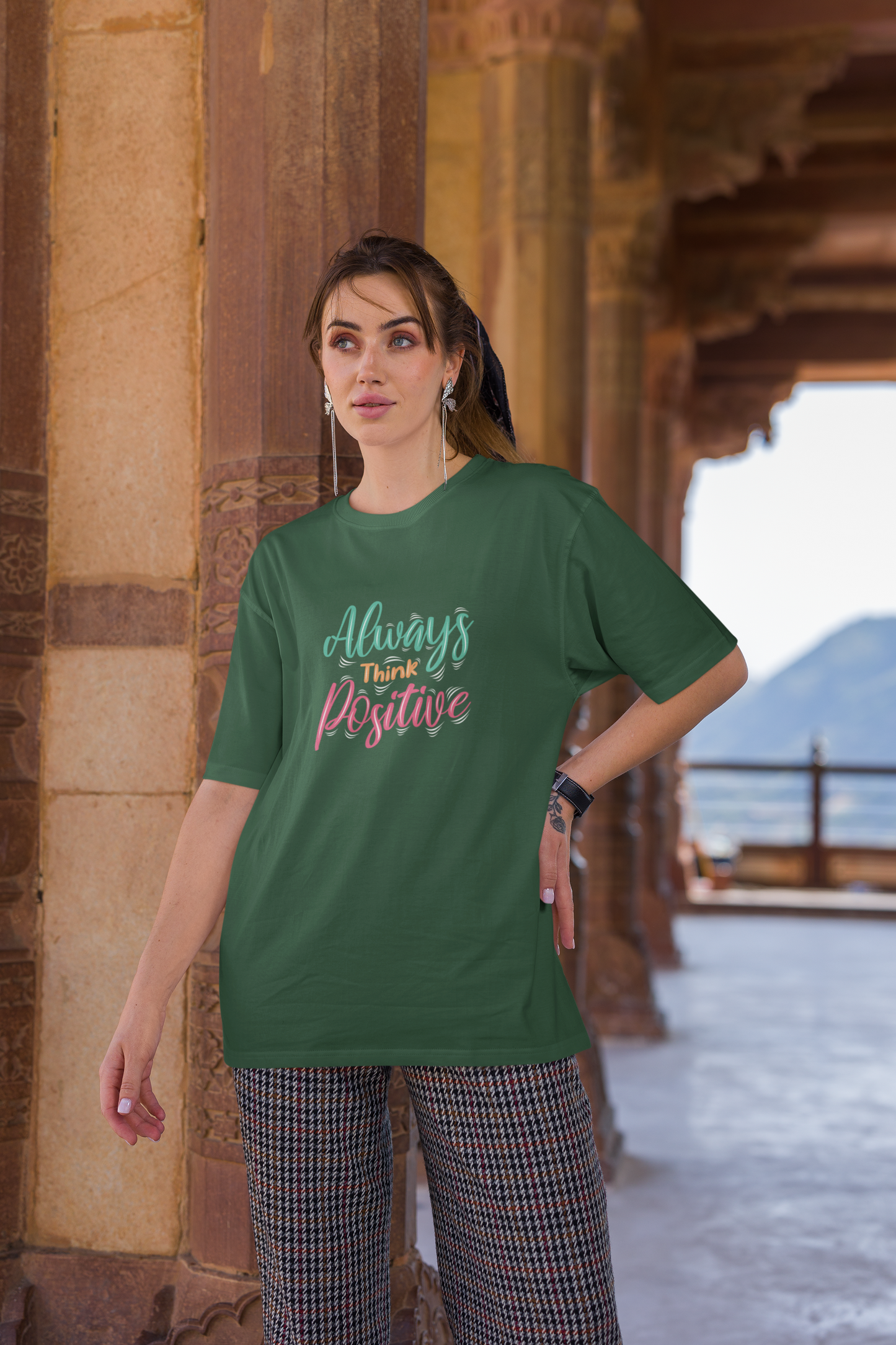 Always Think Positive Oversized T-Shirt