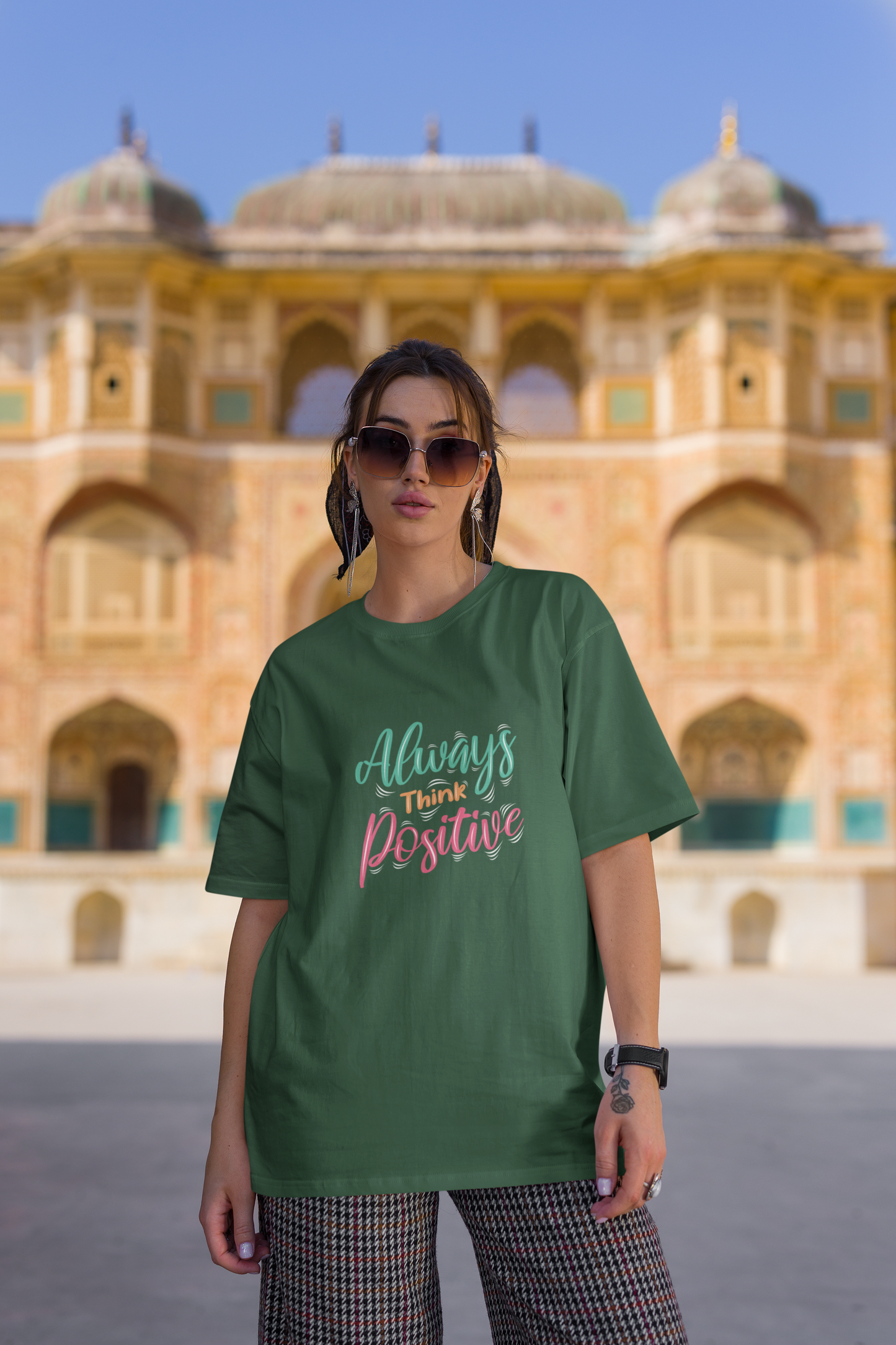 Always Think Positive Oversized T-Shirt