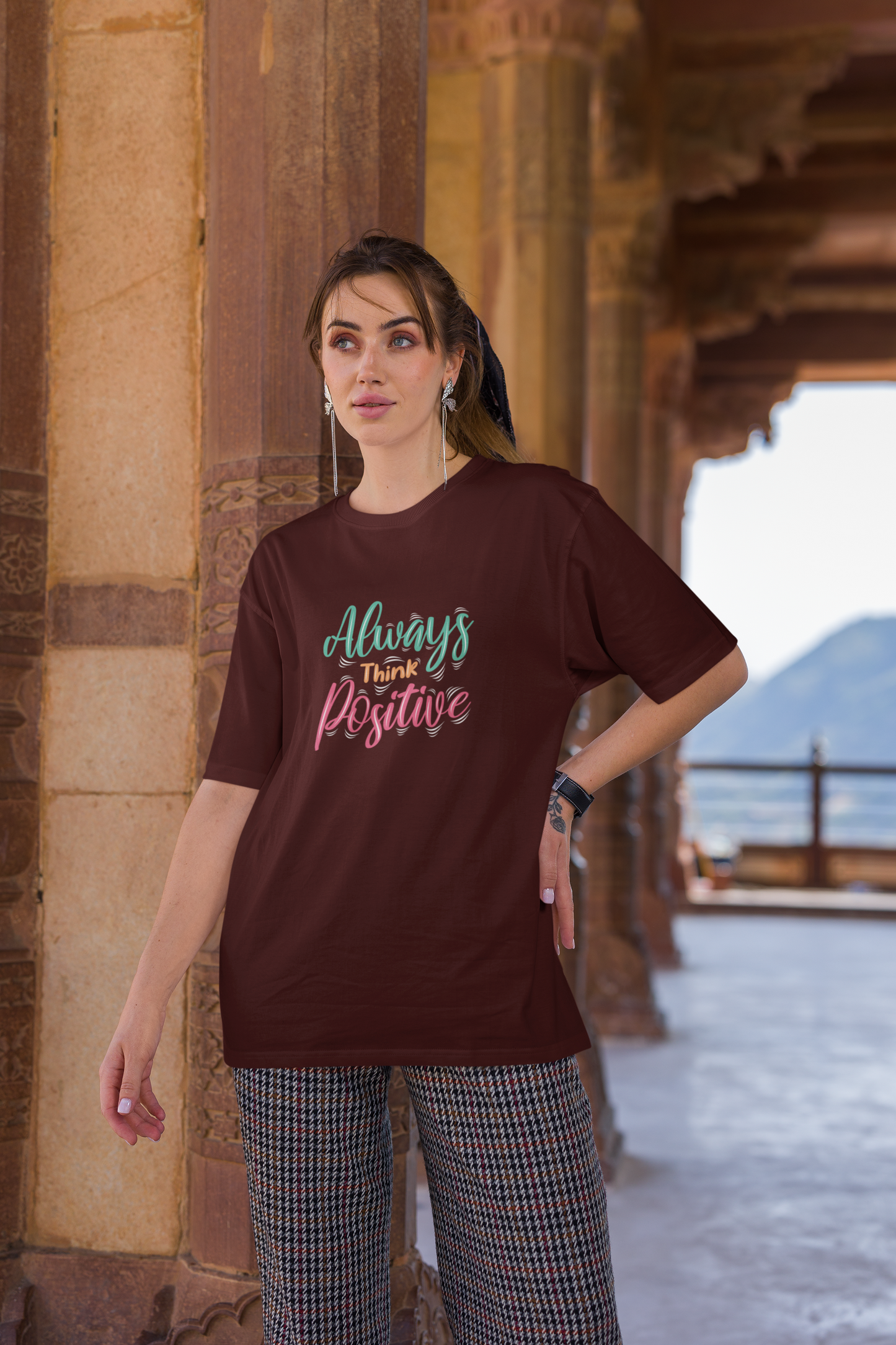 Always Think Positive Oversized T-Shirt