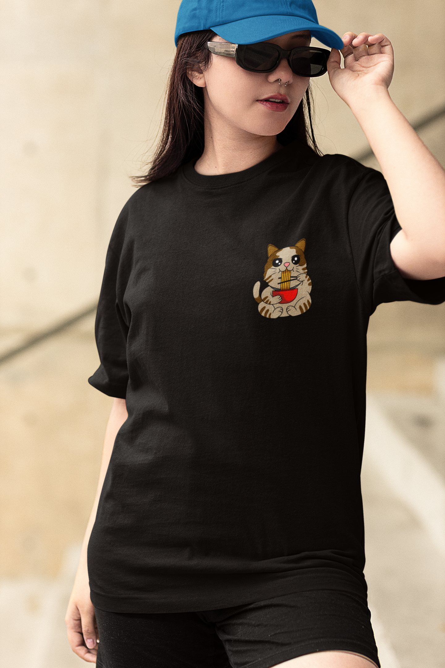 Ramen Cat Oversized T-Shirt