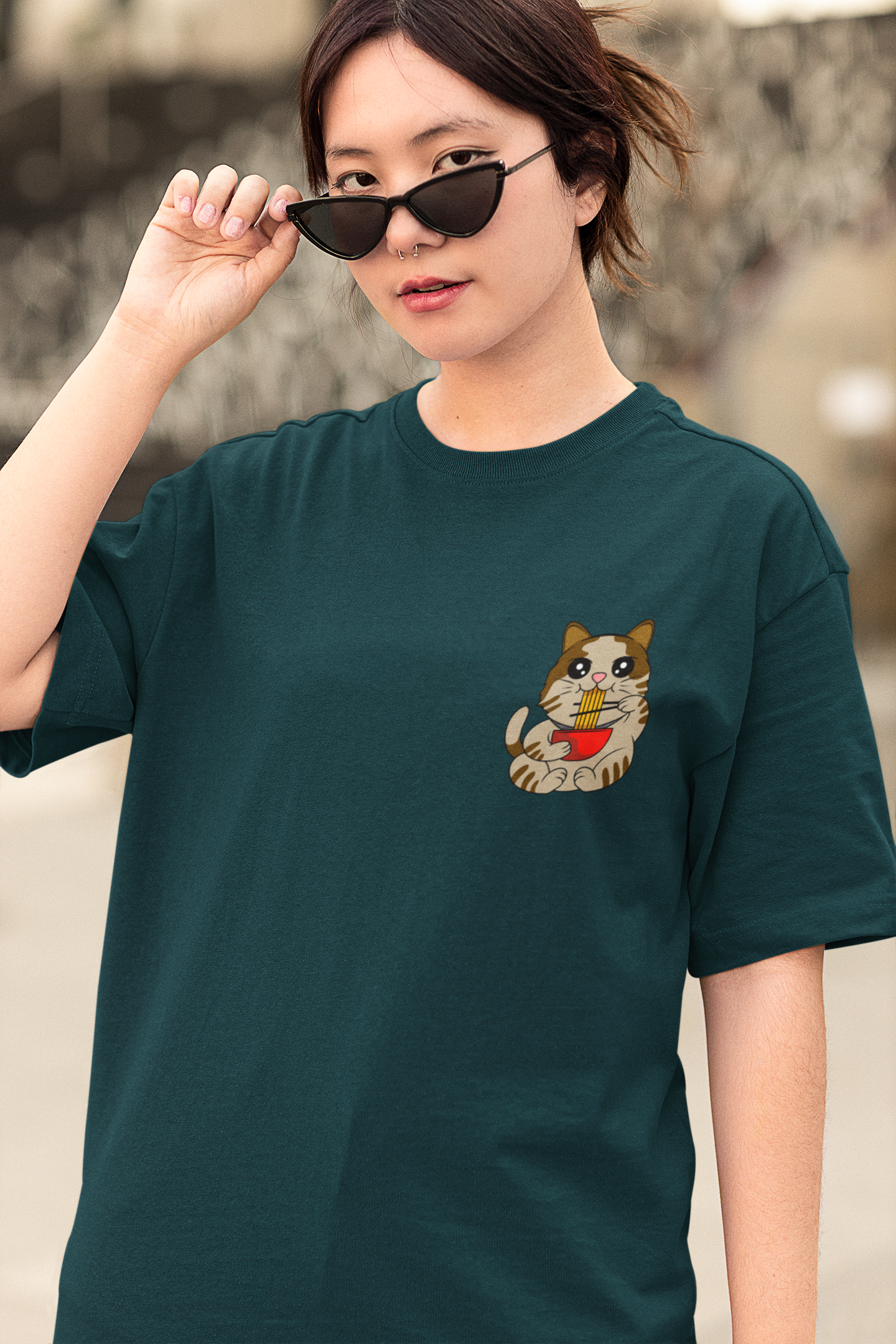 Ramen Cat Oversized T-Shirt