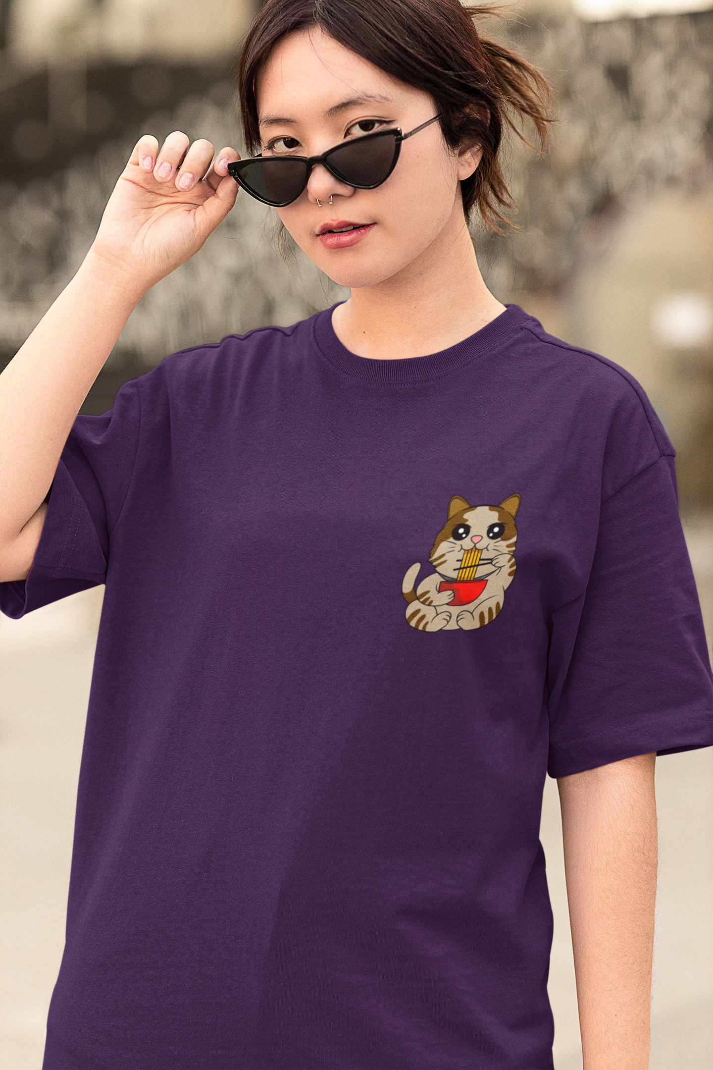 Ramen Cat Oversized T-Shirt