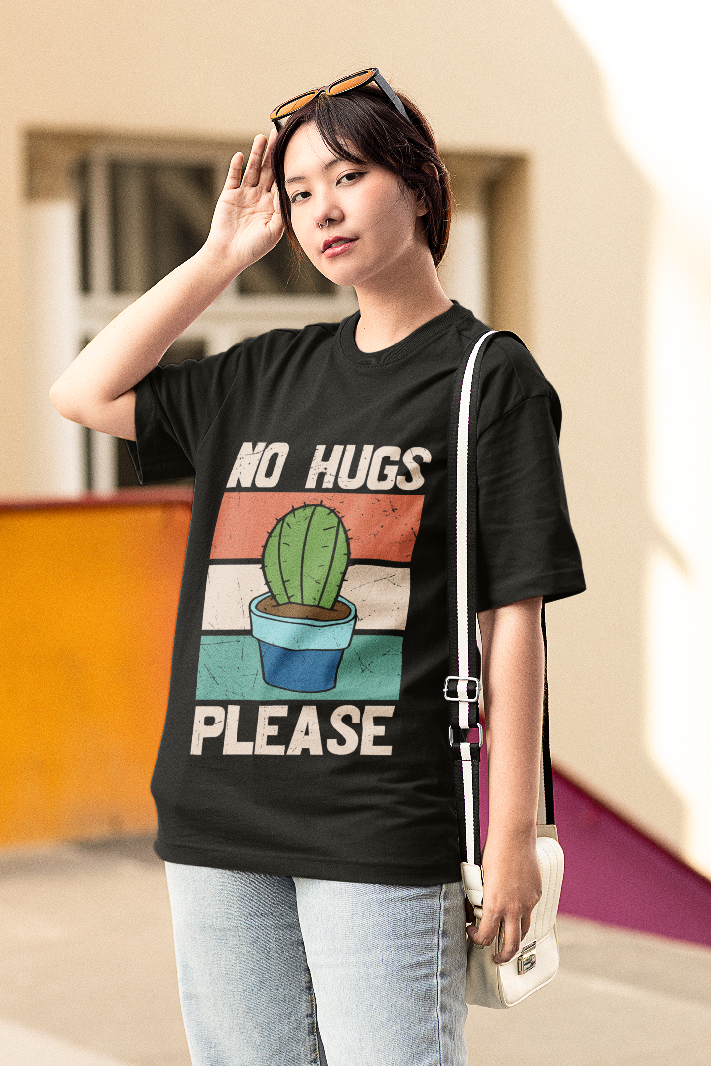 No Hugs Please Oversized T-Shirt