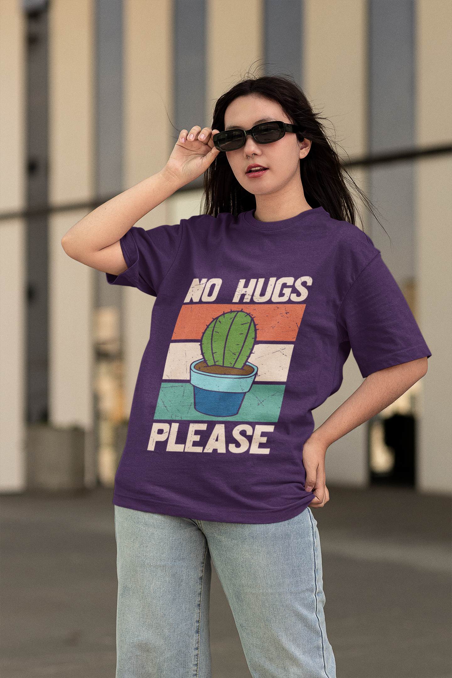No Hugs Please Oversized T-Shirt