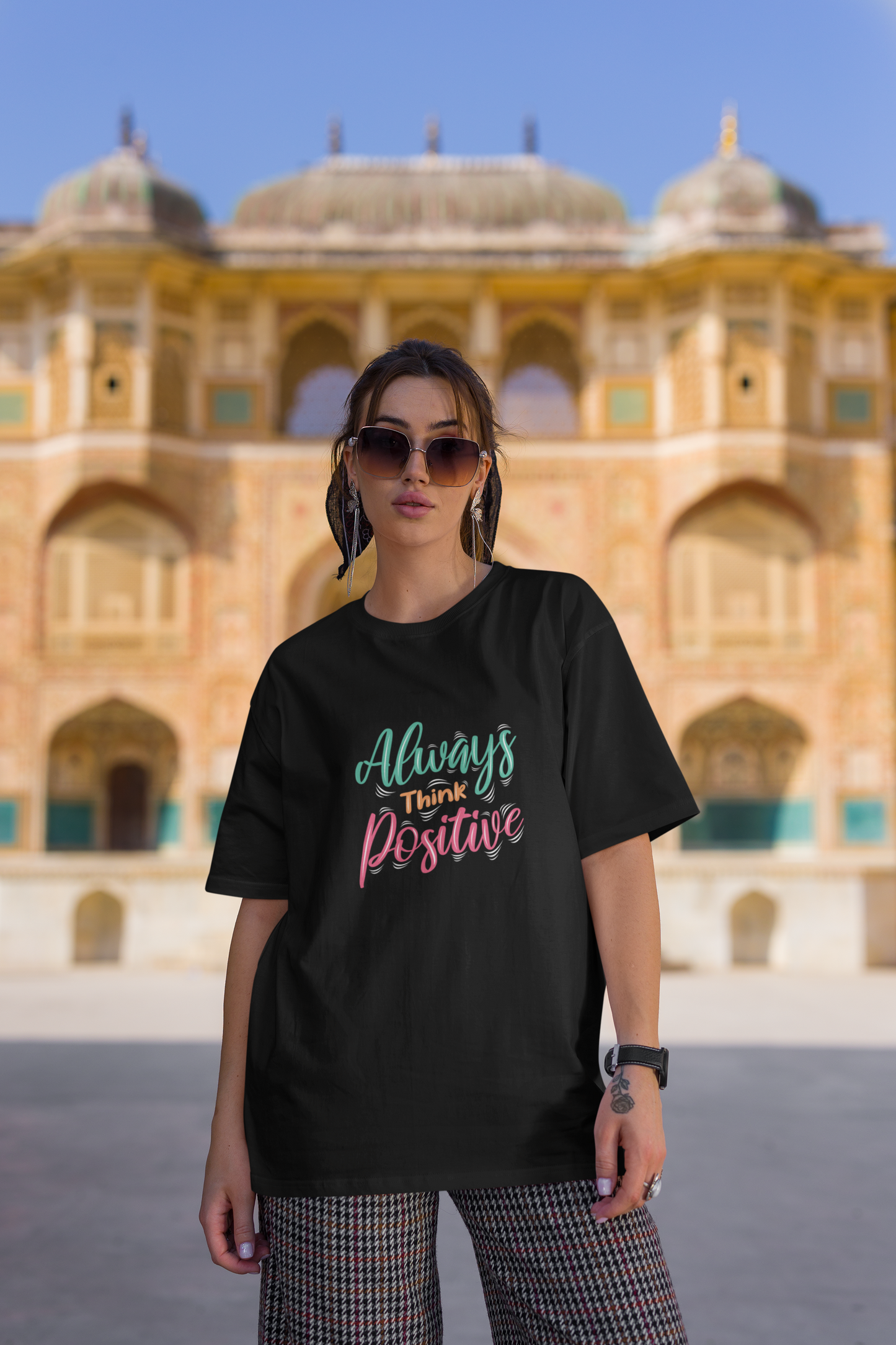 Always Think Positive Oversized T-Shirt